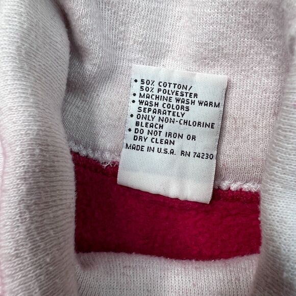 Vintage Rocking Horse Print Merry Go Round Turtleneck Sweatshirt Pink Medium - Picture 6 of 6